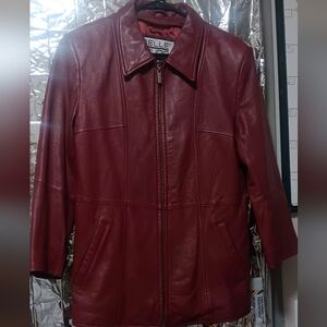 Women's Burgundy Leather Jacket By Pelle Studios Wilson Leather
